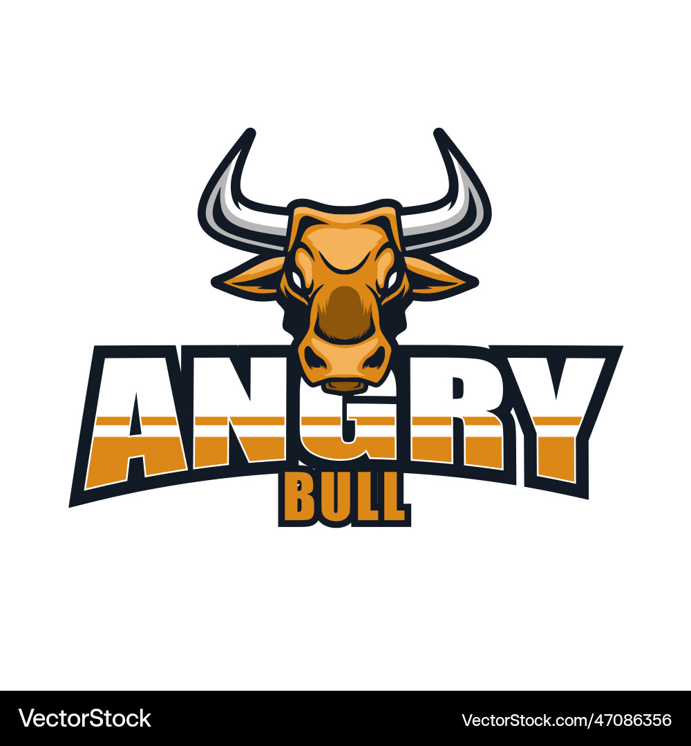 Angry bull sport logo Angry bull sport logo Vector Image