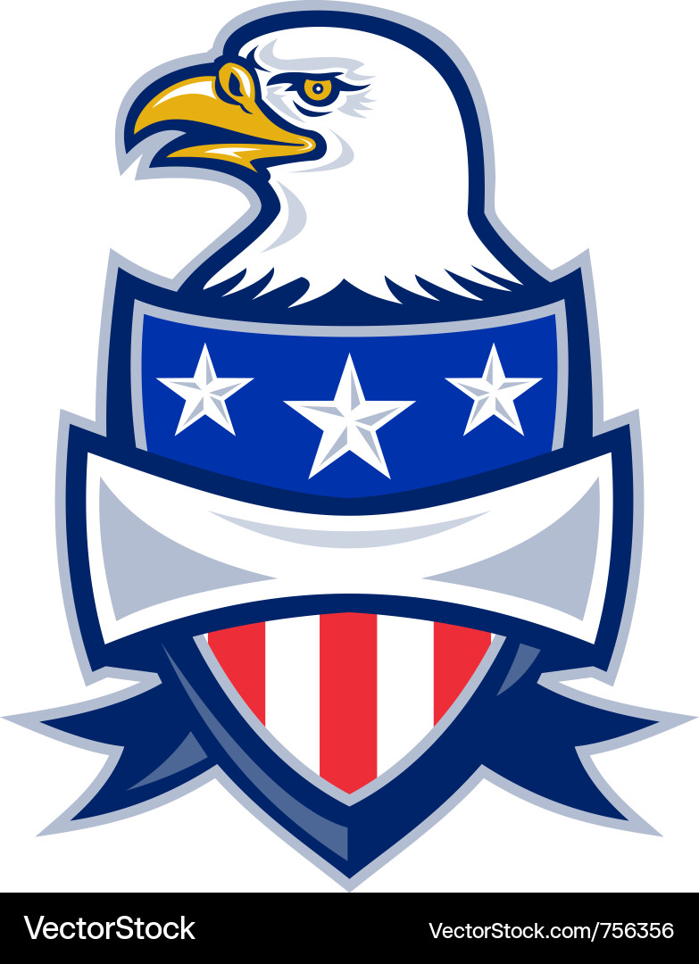 Bald Eagle Shield Emblem vector image