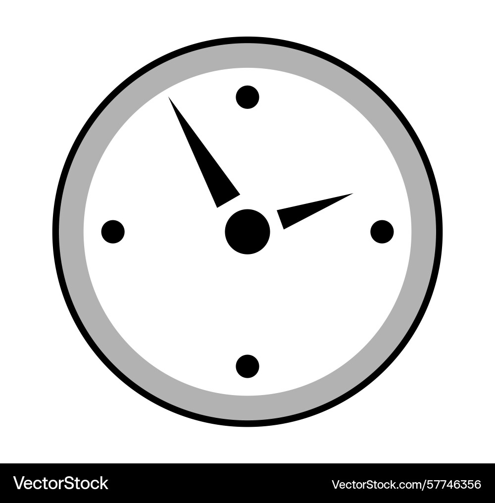 Clock icon on transparent background flat line Vector Image