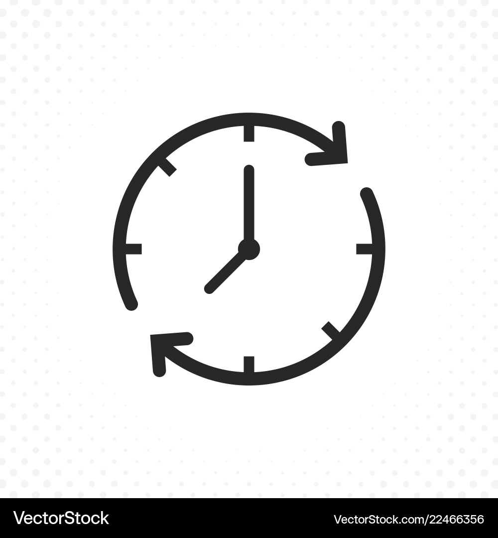 Clock in Circular Arrow Icon vector image