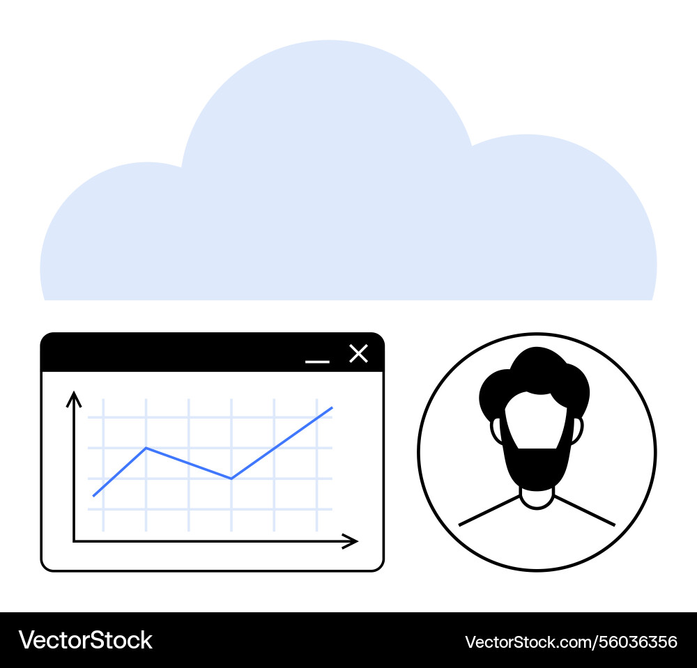 Cloud data management with user profile Vector Image