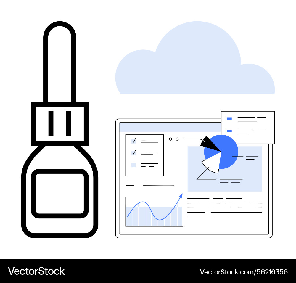 Data analytics dashboard with cloud technology Data analytics dashboard with cloud technology vector image