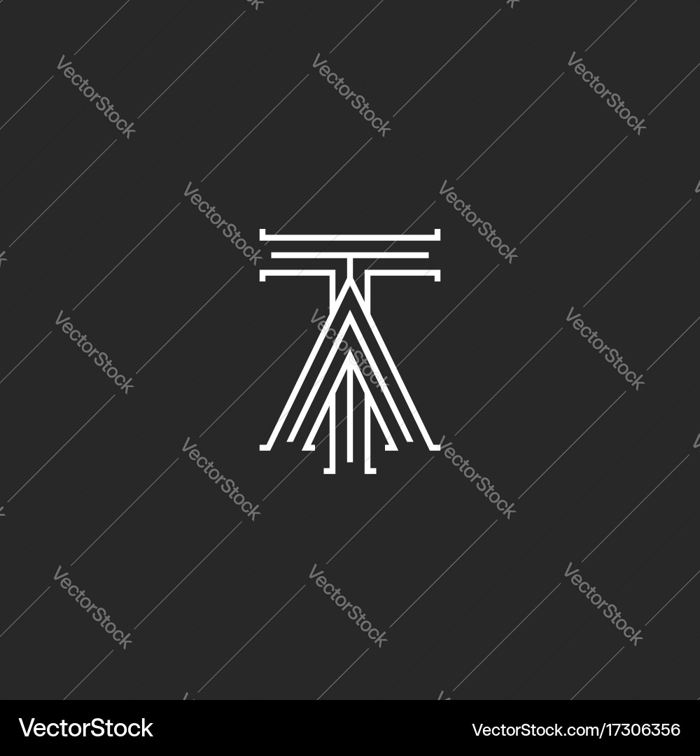 Elegant Monogram Initial T & A vector image