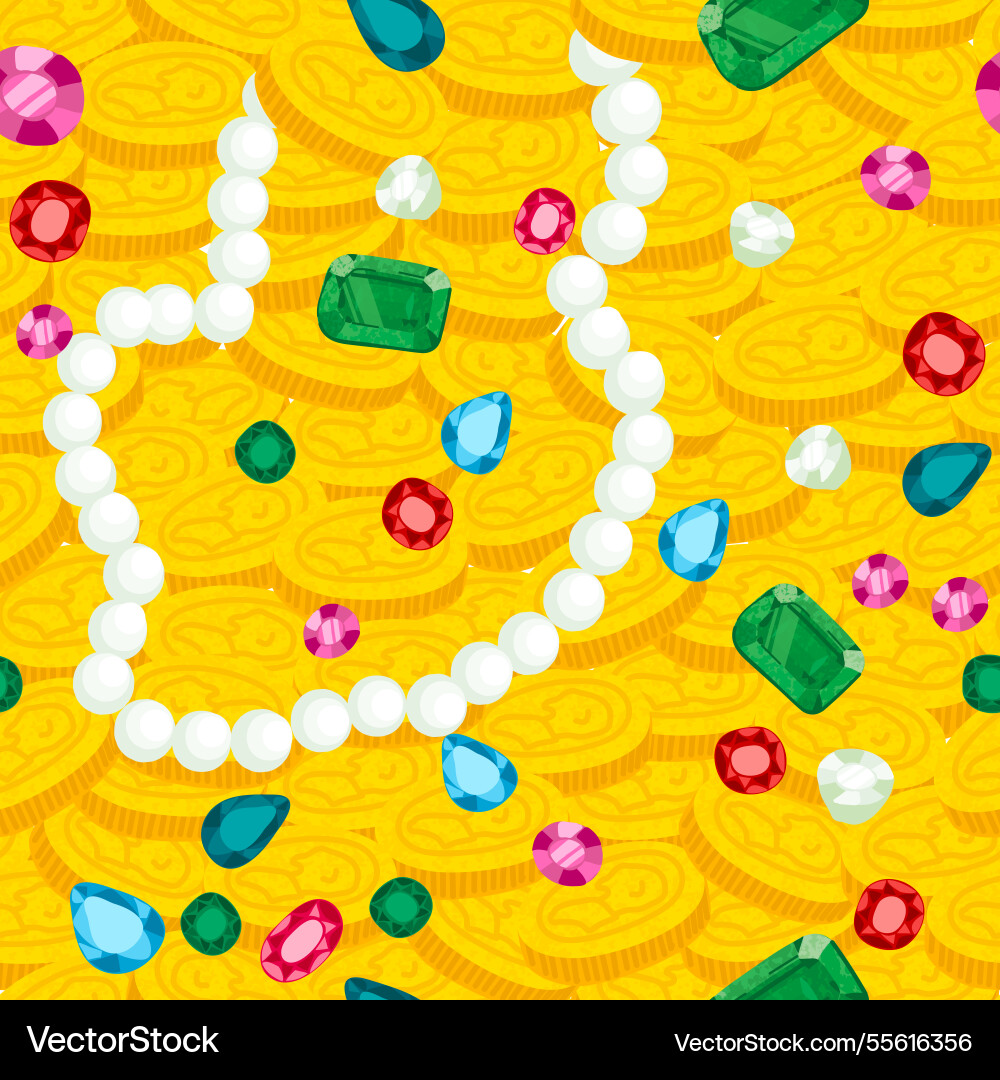 Seamless pattern with of different treasures Seamless pattern with of different treasures vector image