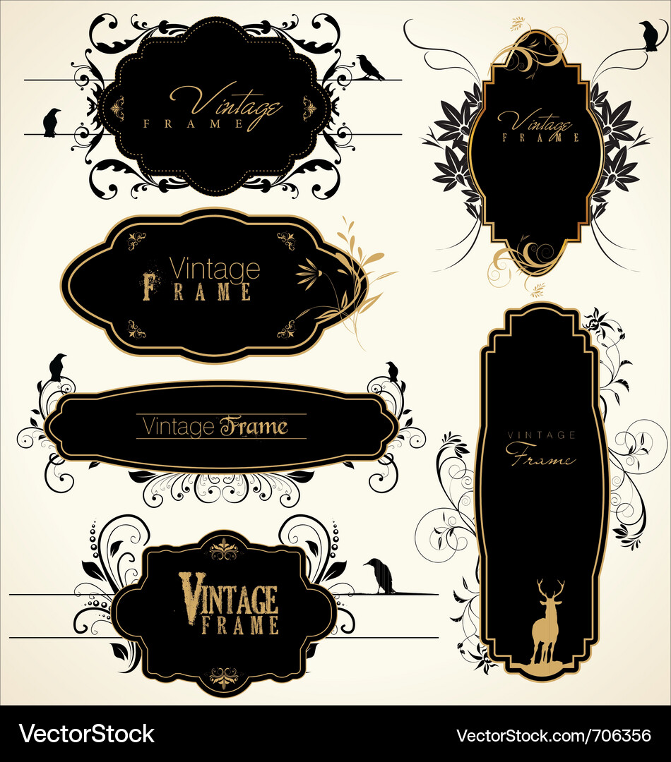 Vintage Floral Frames Vector Image