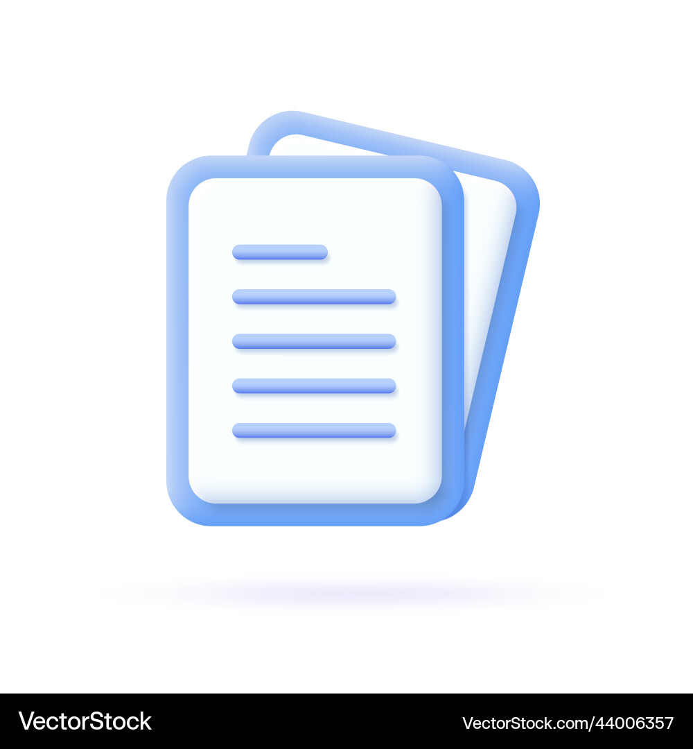 3d documents icon symbol of form survey file Vector Image