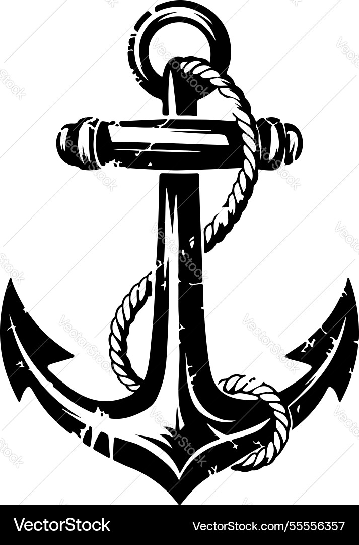 Anchor in engraving style design element Anchor in engraving style design element vector image