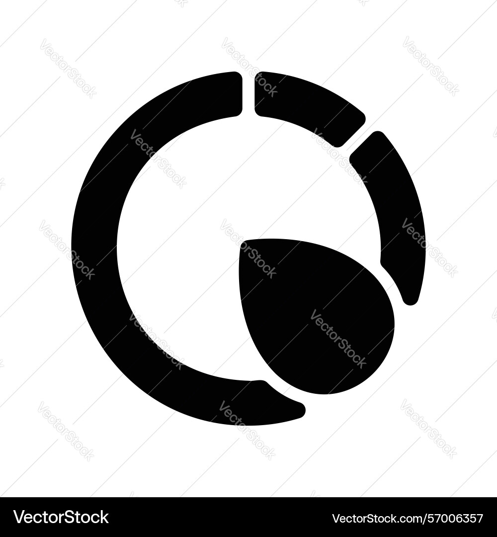 Circular chart with segment and leaf or drop Circular chart with segment and leaf or drop vector image