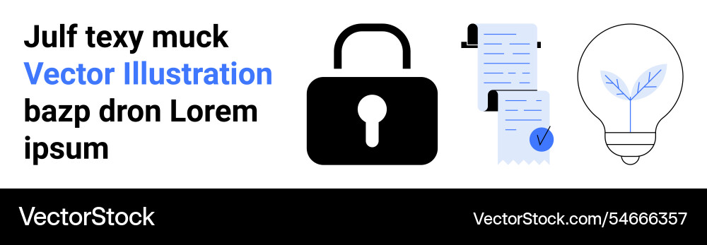 Data security with lock document and light bulb Data security with lock document and light bulb vector image