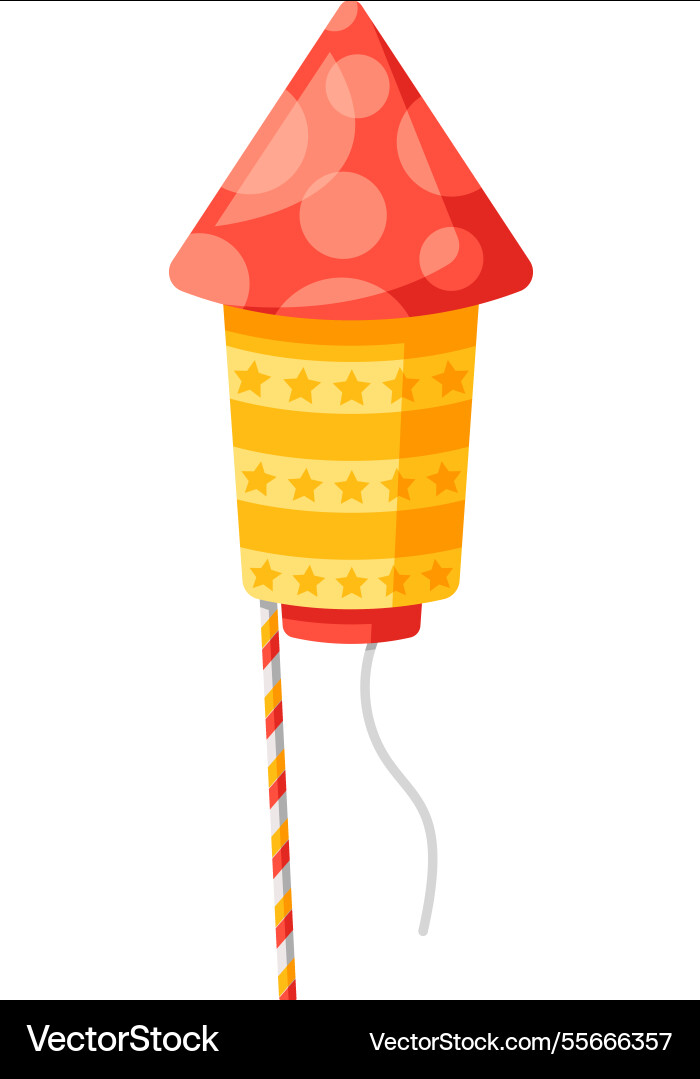 Firecracker skyrocket colorful pyrotechnics vector image