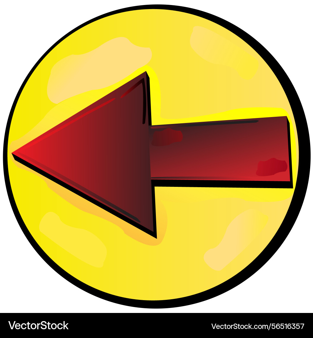 Red arrow in bubble pointing left Red arrow in bubble pointing left vector image
