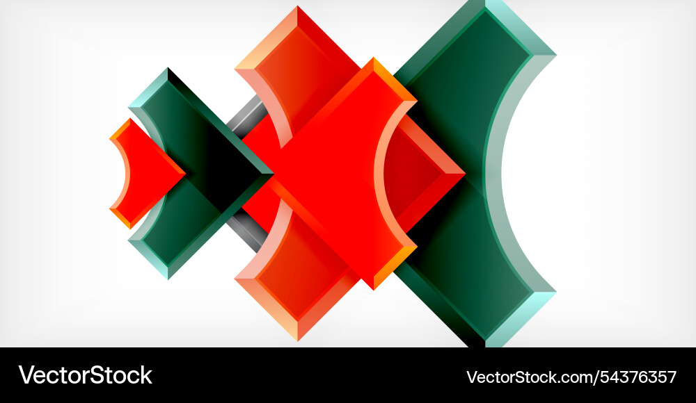 Square arrow shapes with round elements Vector Image
