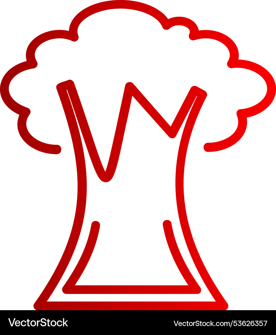 Tree line gradient icon Vector Image
