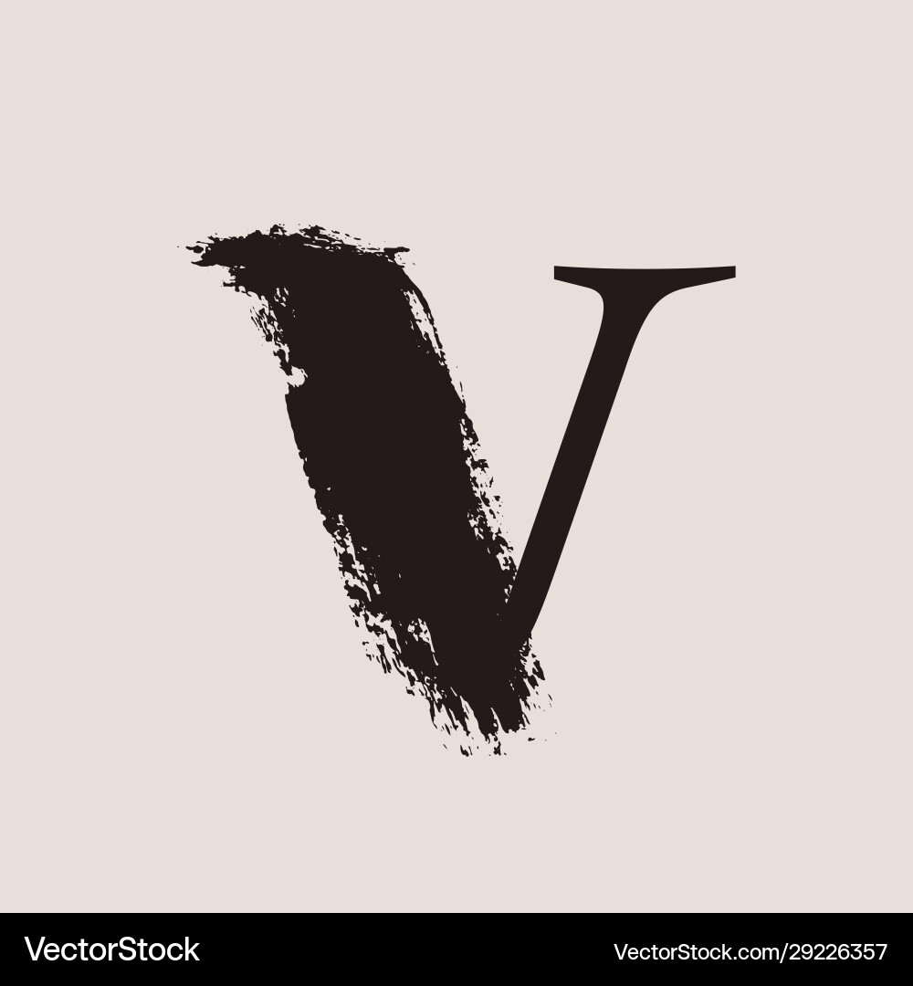 V Buchstabenlogo benutzerdefinierter Serif Stil Schriftzug V Buchstabenlogo benutzerdefinierter Serif Stil Schriftzug vektorbild