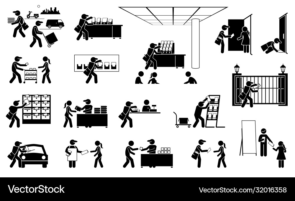 Advertisement agent distributing brochures flyers Advertisement agent distributing brochures flyers vector image