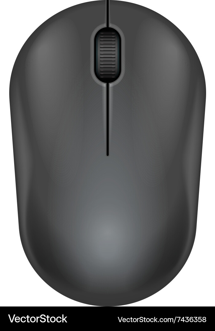 Dark gray realistic computer mouse Vector Image