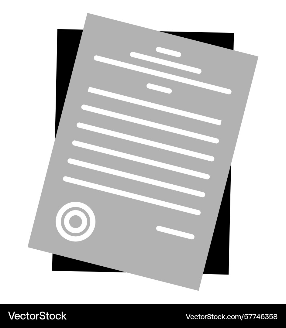 Document icon on transparent background flat line vector image
