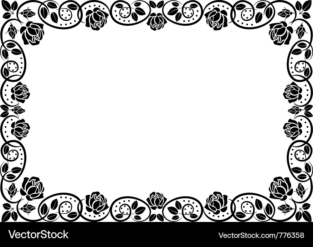 Elegant Rose Frame Royalty Free Vector Image - VectorStock