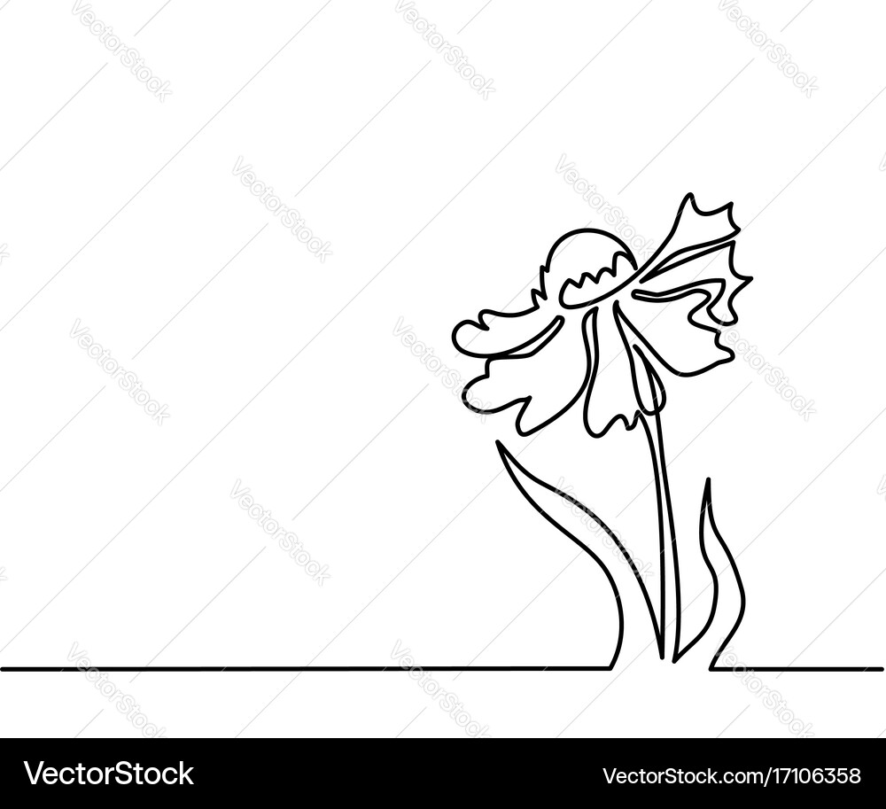 Elegant Single Flower Sketch Vector Image