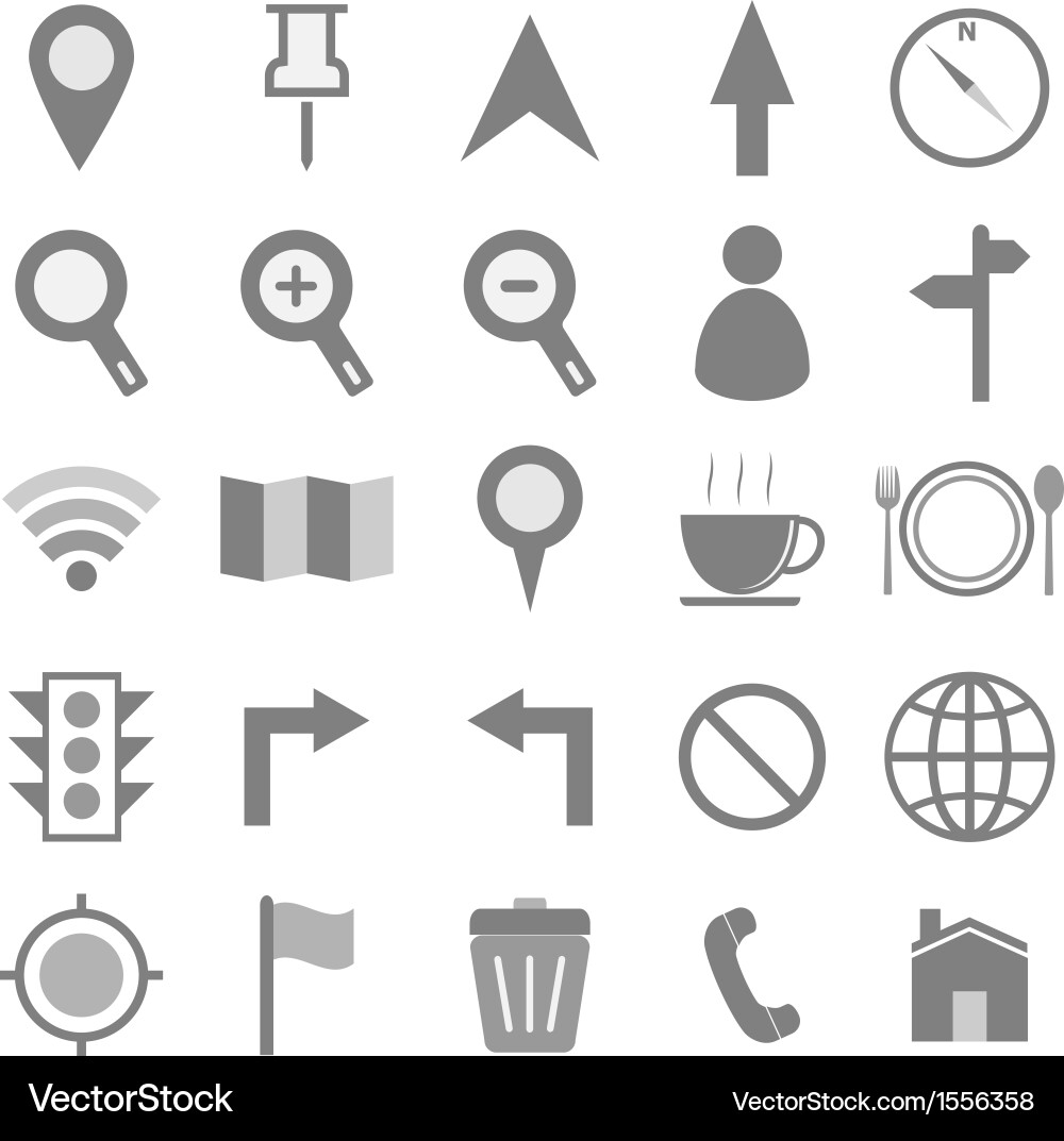 Map icons on white background Royalty Free Vector Image