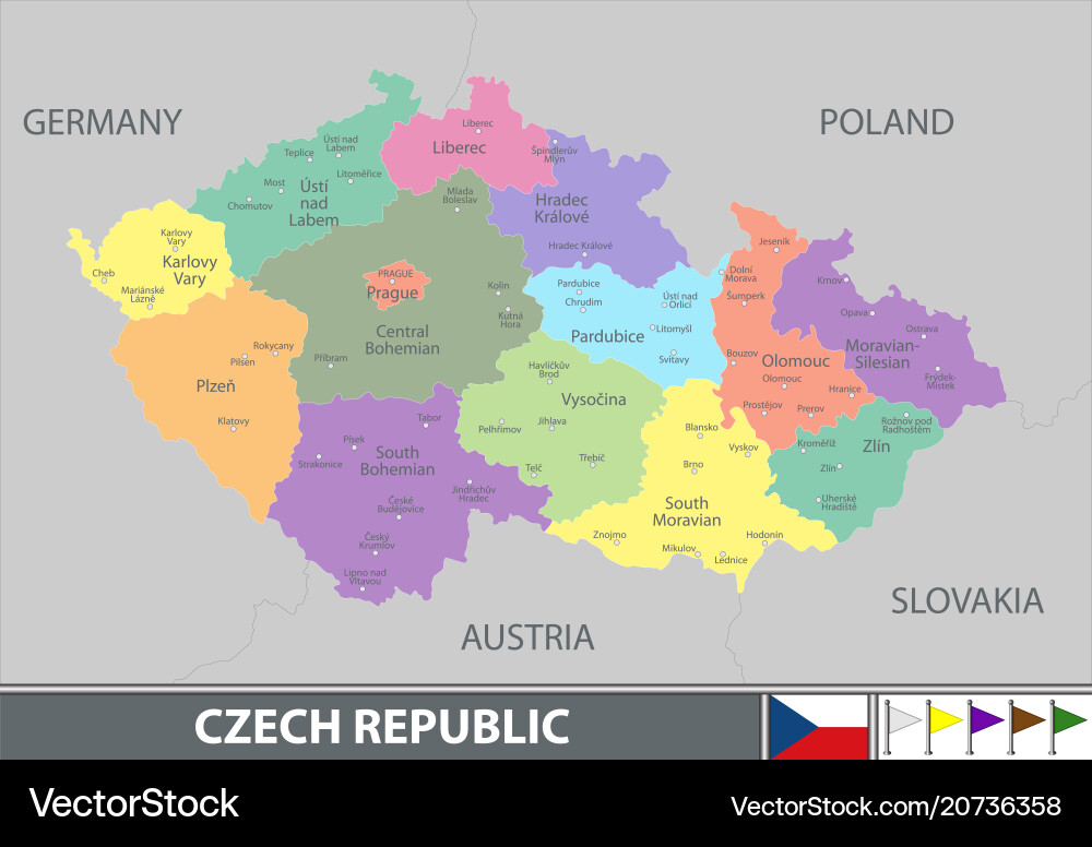 Map of the Czech Republic vector image