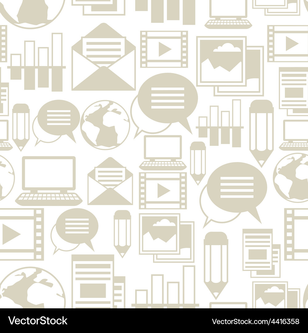Media and communication seamless pattern with blog Vector Image