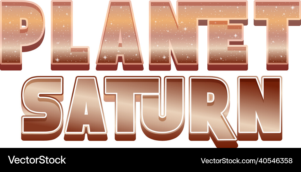 Planet saturn word logo design vector image