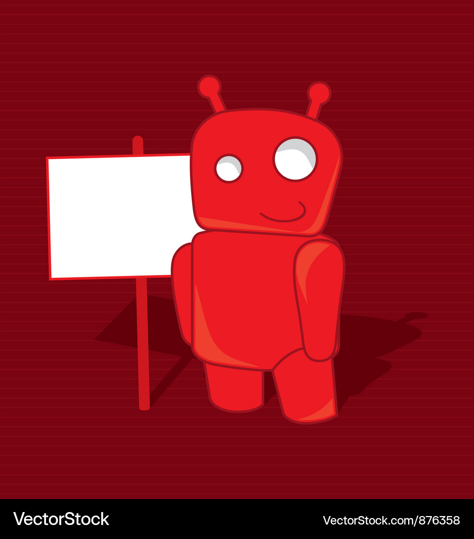 Smiling red robot toy Vector Image