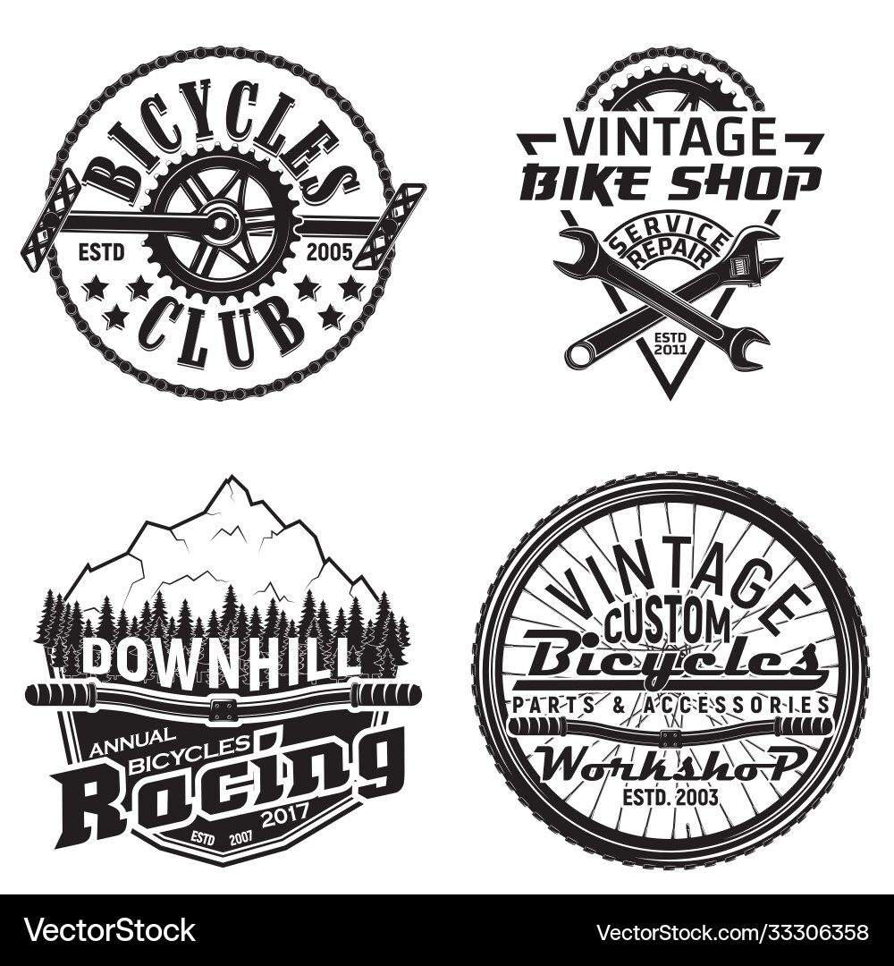 Vintage Bicycle & Garage Emblems Vector Image