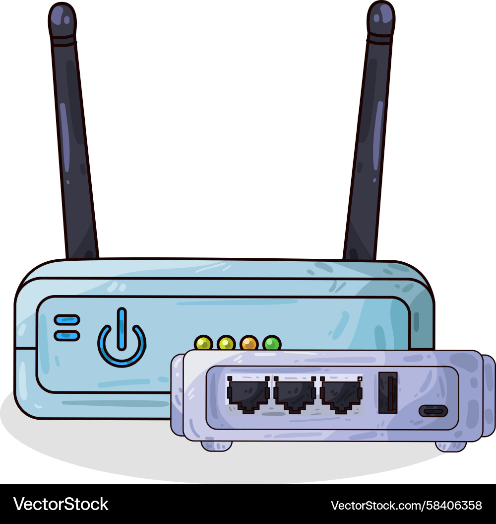 WiFi Router Network Device Vector Image