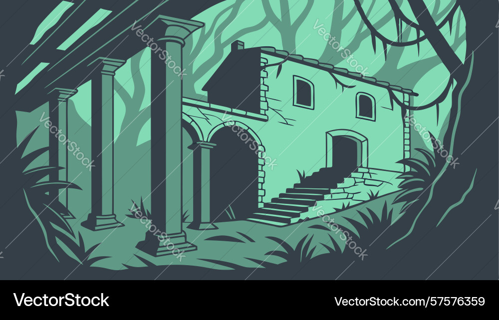 Ancient structure hidden in a dense mysterious vector image
