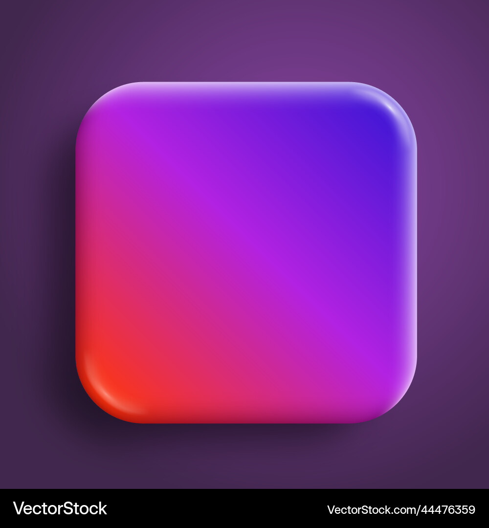 App icon glossy background 3d button App icon glossy background 3d button vector image