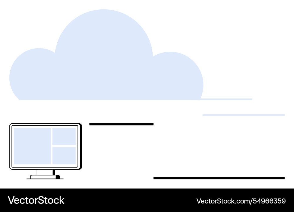 Cloud computing concept with minimalist desktop Vector Image
