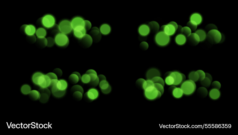 Green bokeh set blurred background with sparkling Green bokeh set blurred background with sparkling vector image