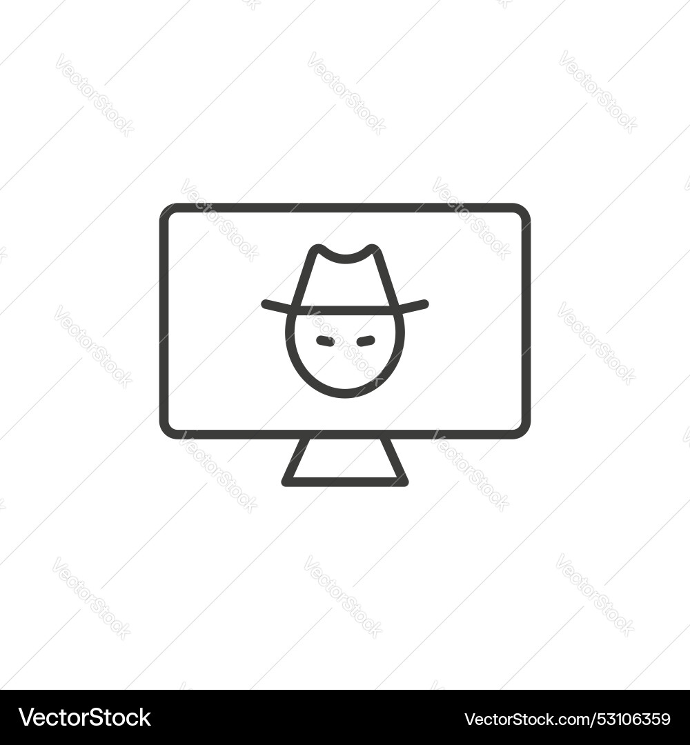 Hacker line icon isolated on white background Hacker line icon isolated on white background vector image