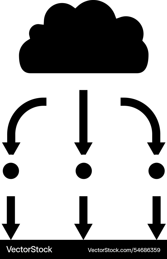 Load balancer cloud computing glyph icon Load balancer cloud computing glyph icon vector image