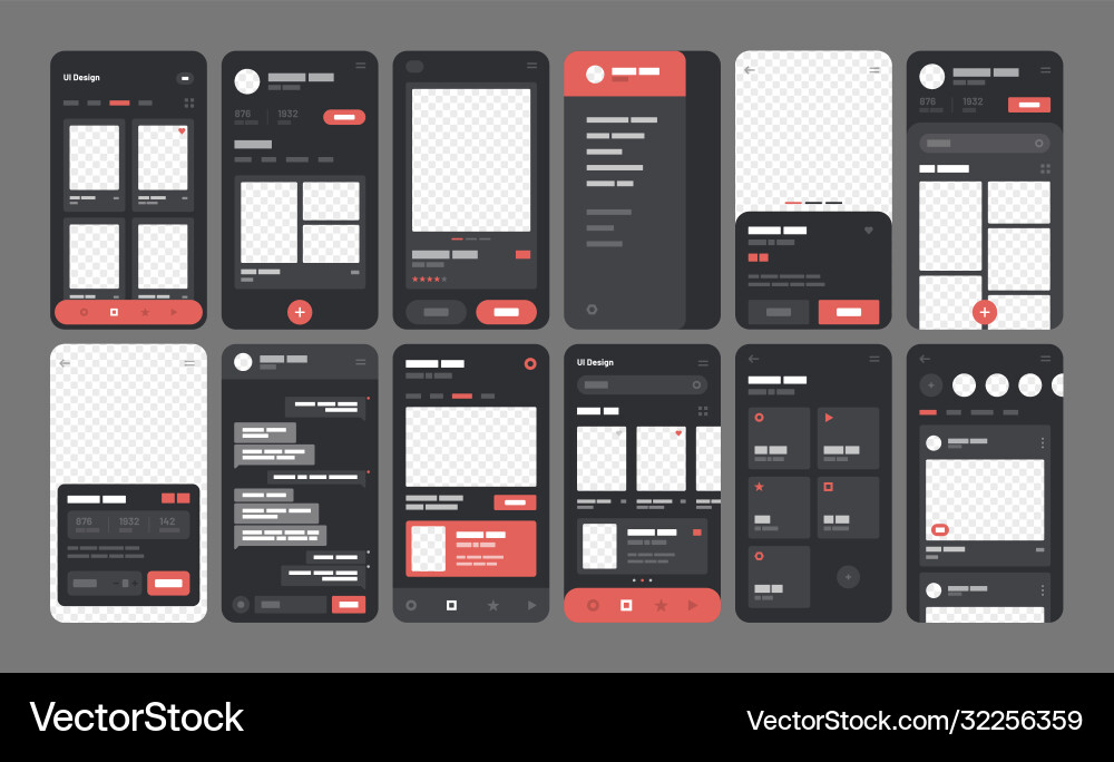 Mobile App Konzept Flussdiagramm mit ui Elementen Mobile App Konzept Flussdiagramm mit ui Elementen vektorbild