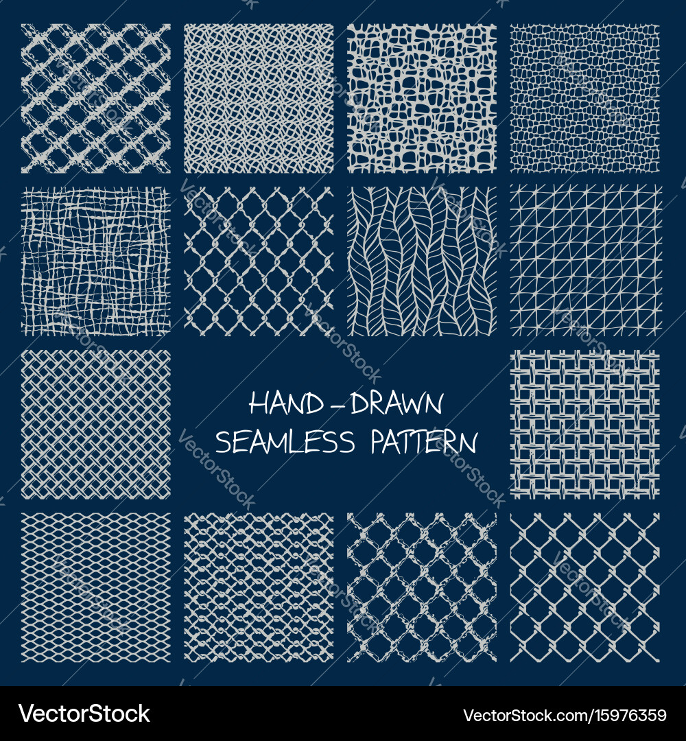 Set of hand drawn marker and ink patterns vector image