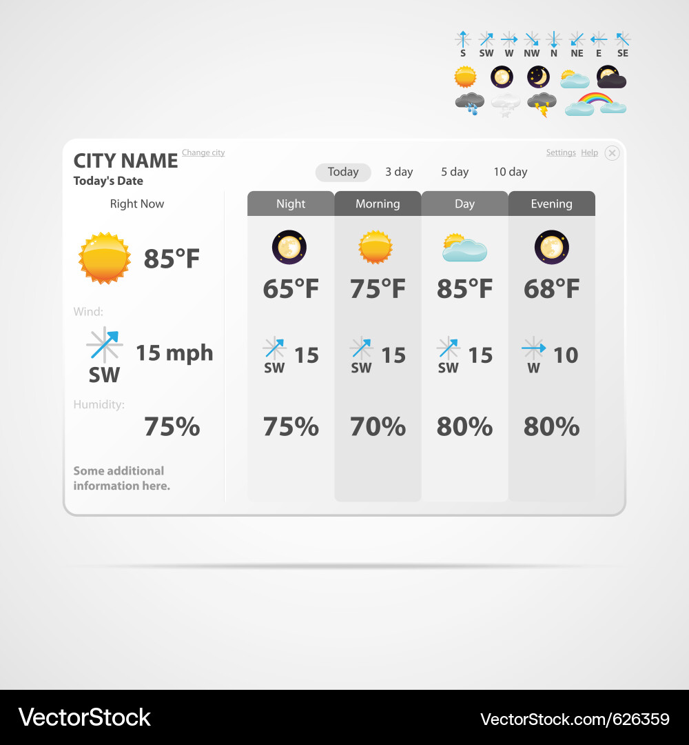 Weather App Interface vector image