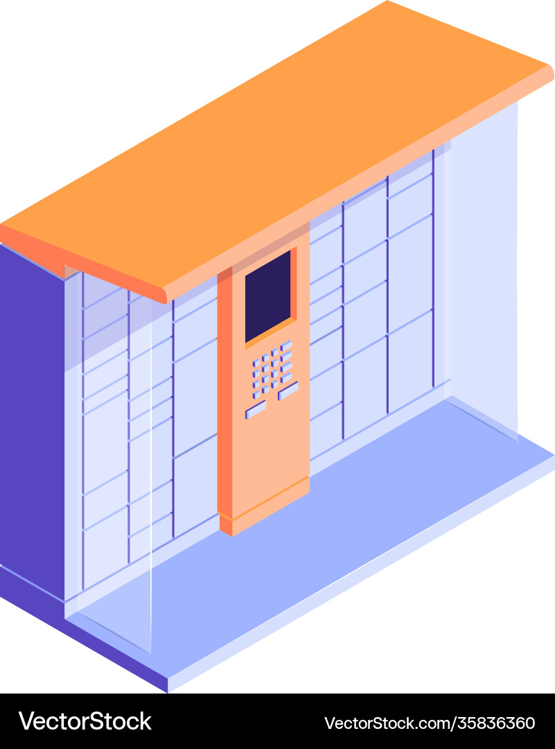 Automated Post Terminal Icon Vector Image
