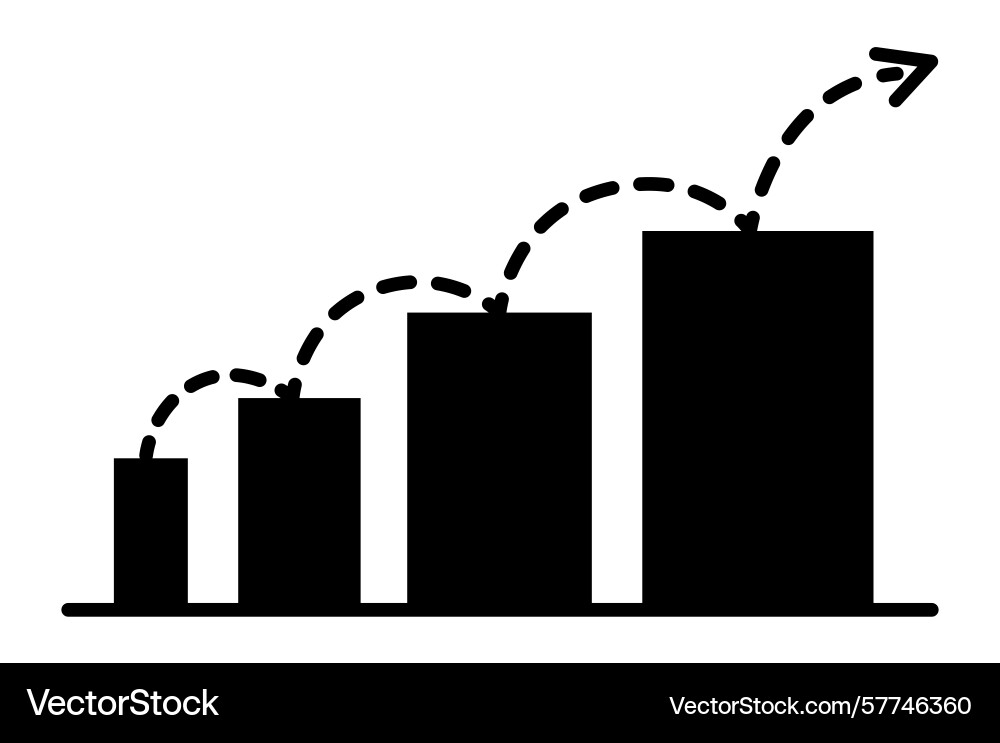 Business performance chart icon on transparent Business performance chart icon on transparent vector image