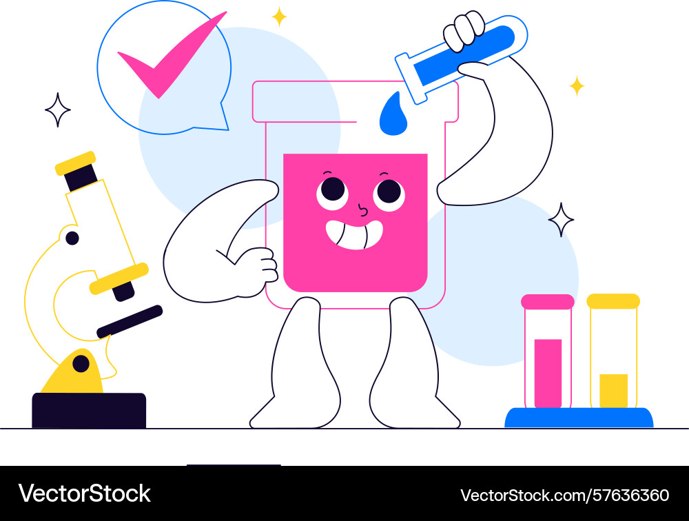 Experiment featuring a laboratory conducting Experiment featuring a laboratory conducting vector image