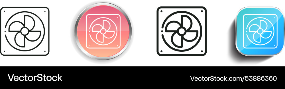 Fan icon thin linear regular and button style vector image