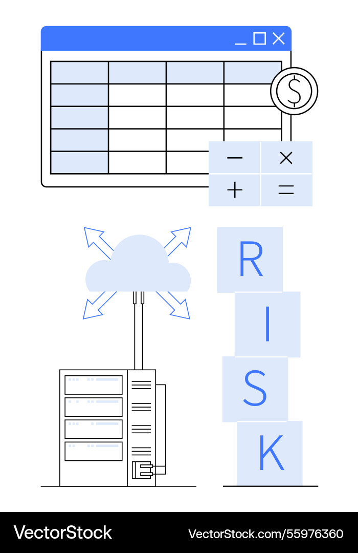 Financial data analysis with cloud computing Financial data analysis with cloud computing Vector Image