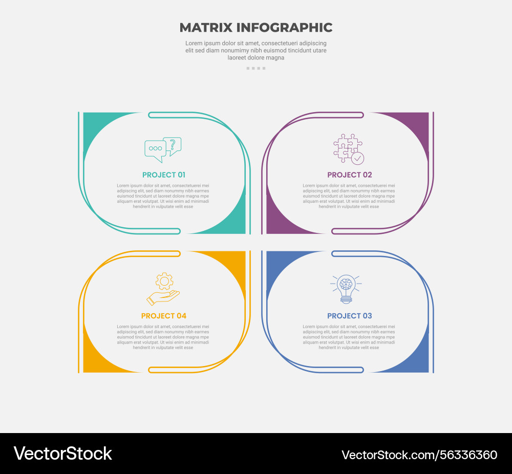 Matrix grid structure infographic outline style Matrix grid structure infographic outline style vector image