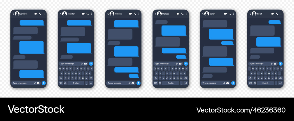 Messaging app design user interface blank sms Messaging app design user interface blank sms vector image