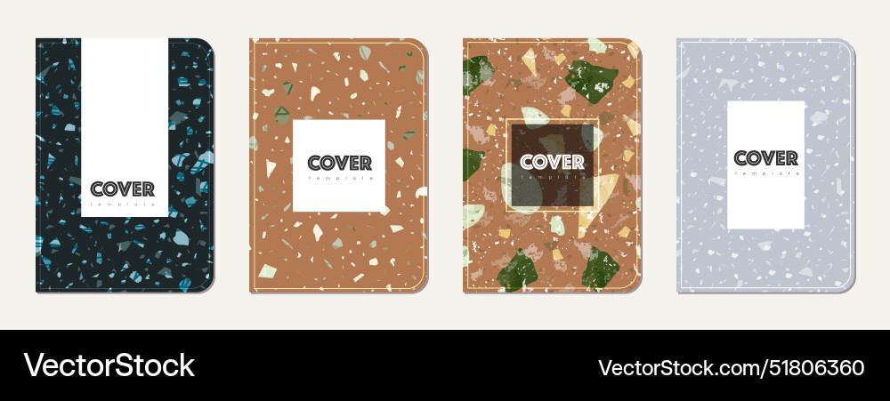 Notepad cover design terrazzo abstract Royalty Free Vector