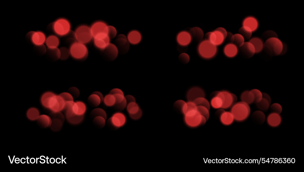 Red bokeh set blurred background with sparkling Red bokeh set blurred background with sparkling vector image