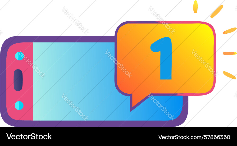Smartphone with new notification count icon Vector Image