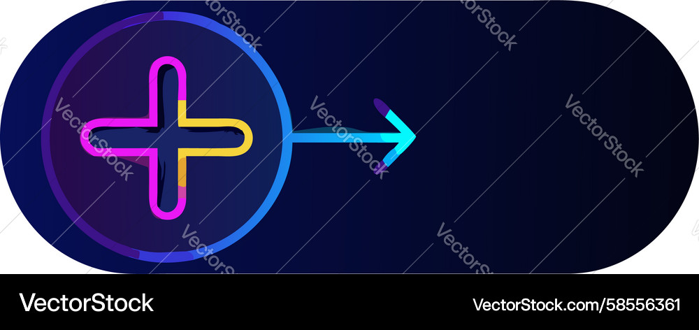 Add Button Icon - Plus Sign Arrow Vector Image